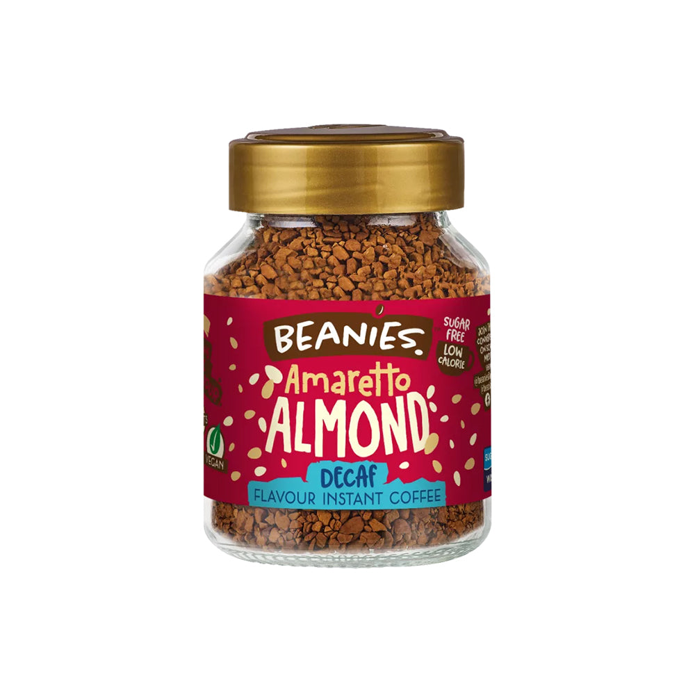 Beanies Amaretto Almond Decaf Instant Coffee Jar 50g