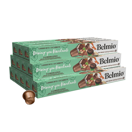Belmio Driving you Hazel'nuts Coffee Capsules 12 x 10 Nespresso Compatible Case