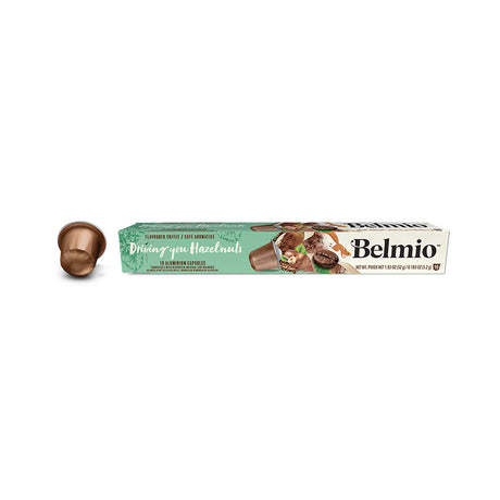 Belmio Driving you Hazel'nuts Coffee Capsules 1 x 10 Nespresso Compatible Case