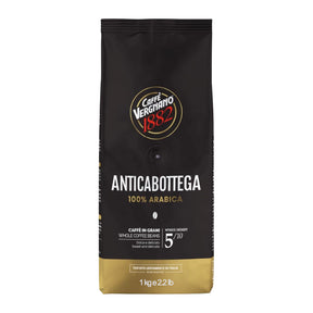 A 1kg bag of Caffè Verginano 1882 AnticaBottega 100% Arabica whole coffee beans.