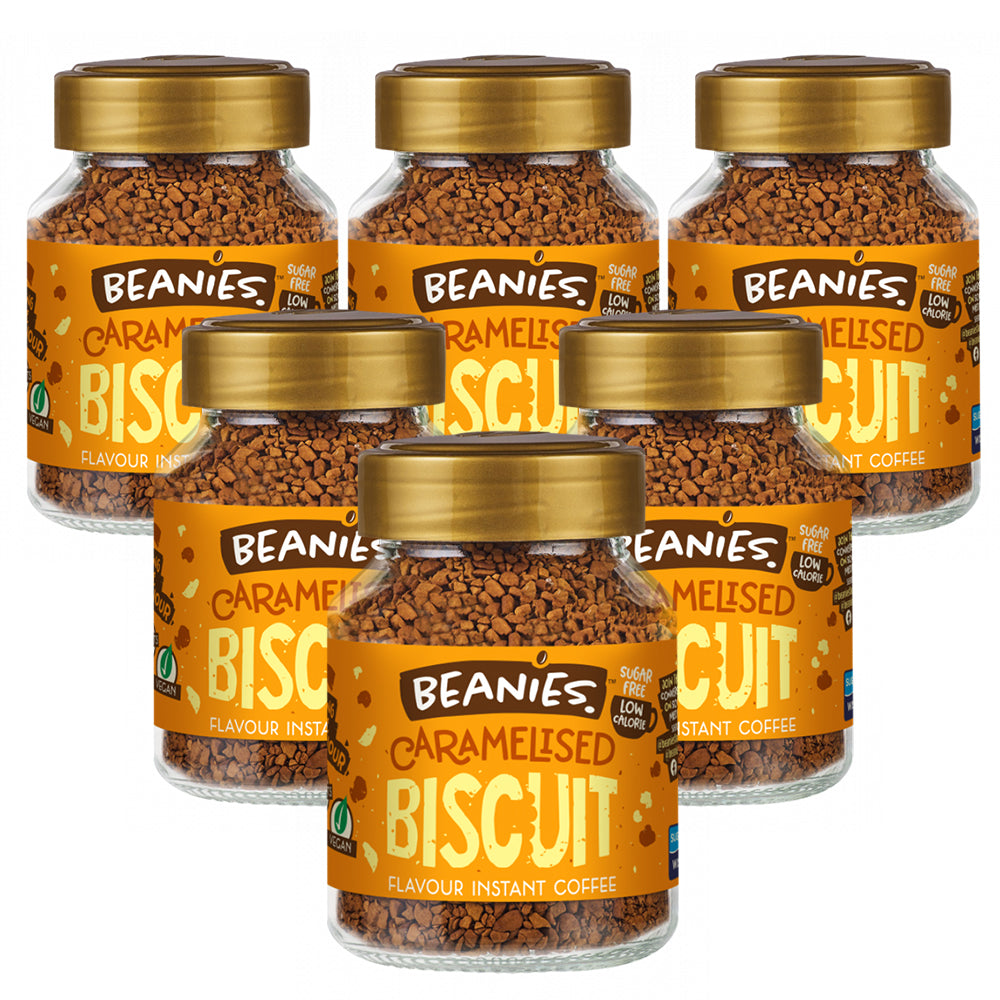 Beanies Caramelised Biscuit Flavoured Instant Coffee Jars 6 x 50g