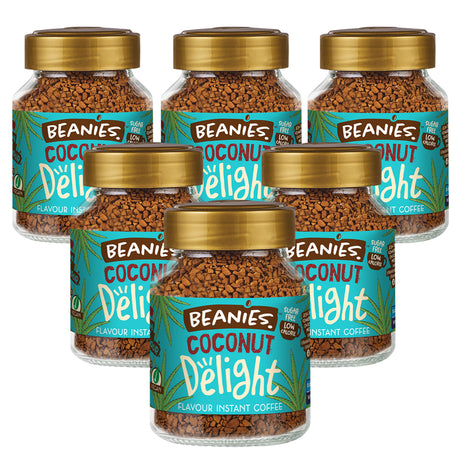 Beanies Coconut Delight Instant Coffee Jars 6 x 50g