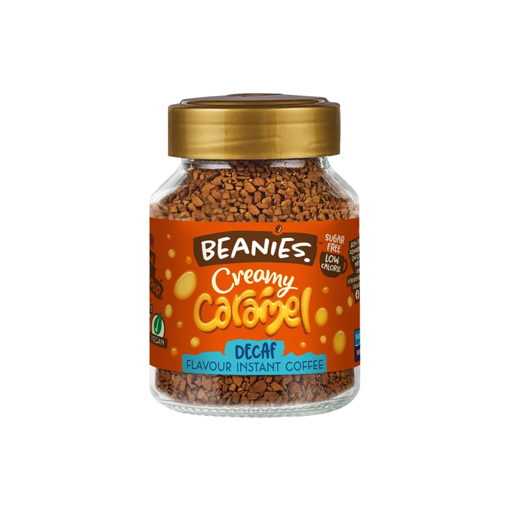 Beanies Creamy Caramel Decaf Instant Coffee Jar 50g