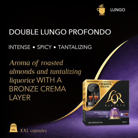 L'OR Barista Double Extra Long Intensity 8 XXL Coffee Pods