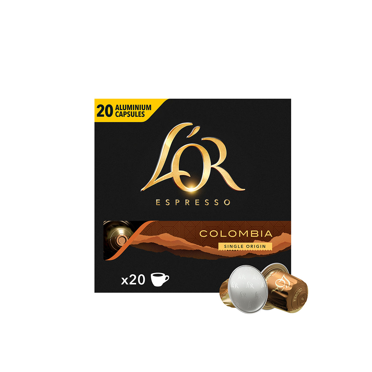 L'OR Colombia Espresso Coffee Capsules 1x20 Nespresso Compatible