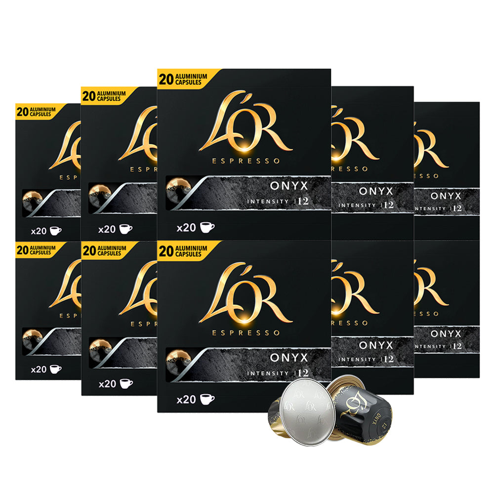 L'OR Onyx Espresso Coffee Capsules 10x20 Nespresso Compatible