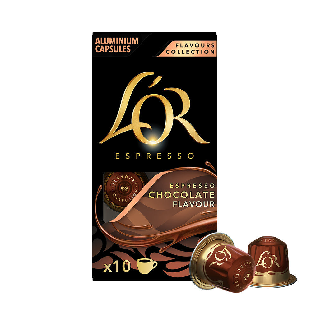 L'OR Espresso Chocolate Flavour Coffee Capsules 10x10 Nespresso Compatible