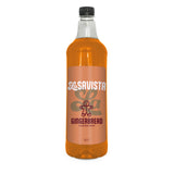 A 1L bottle of Savista Gingerbread flavour syrup, filled with orange liquid and featuring a peach-colored label with white and dark red text, set against a plain white background.
