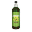 A 1L bottle of Savista Matcha Flavoured Syrup with a green label and dark green liquid inside, on a white background.