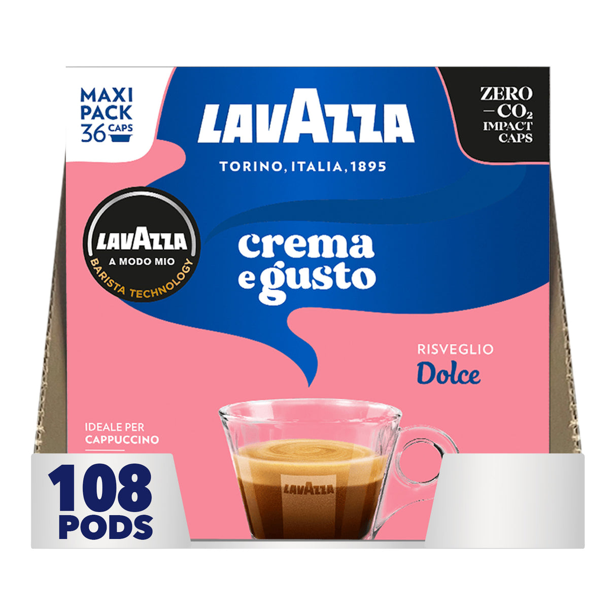 Lavazza A Modo Mio Dolce Crema E Gusto Maxi Pack Coffee Pods 3x36