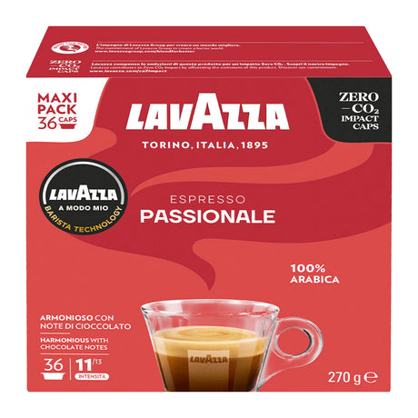 Lavazza Espresso Passionale coffee capsule box on a white background