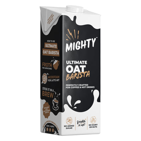 Mighty Ultimate Oat Barista packaging on a white background