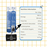 carton with a large nutrition information
