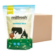 Package of Milfresh skimmed milk with a cardboard box on a white background