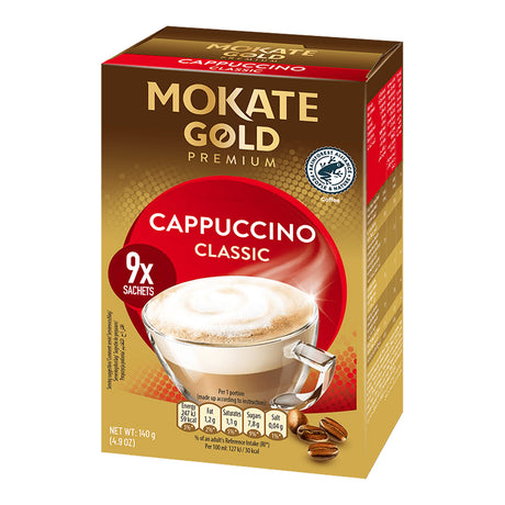 Mokate Gold Cappuccino Classic packaging on a white background
