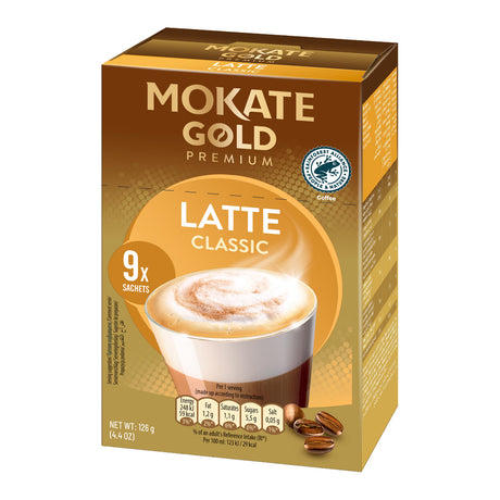 Mokate Gold Premium Latte Classic coffee package on a white background