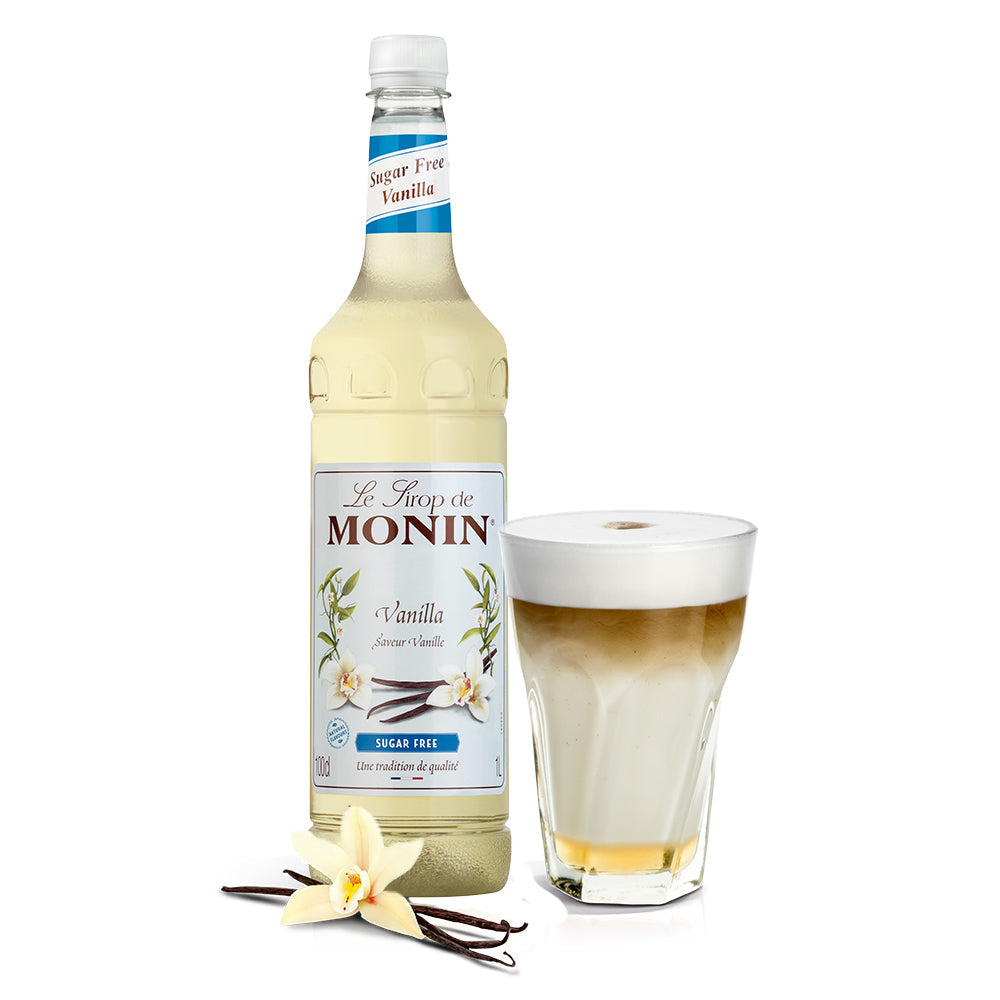 Monin Sugar Free Vanilla Syrup 1L With Drink