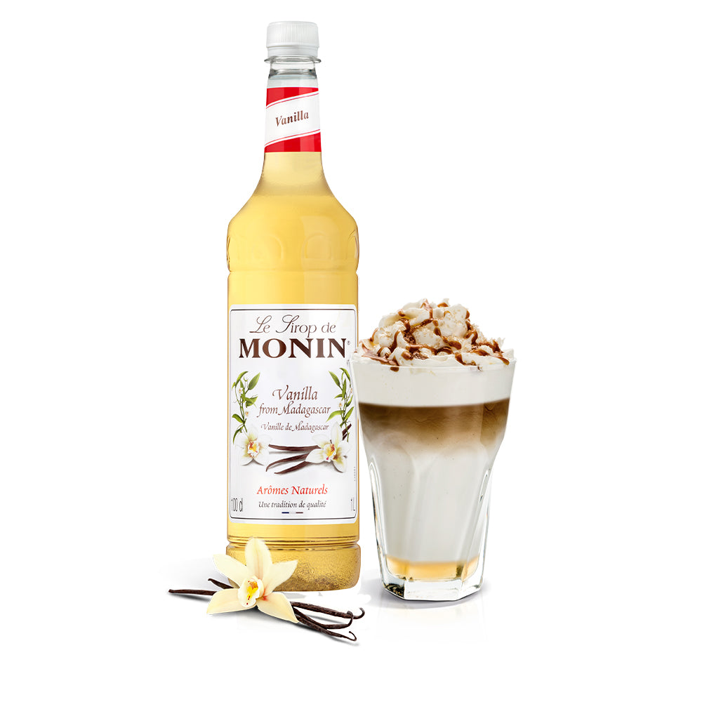 Monin Vanilla Syrup 1L With Drink