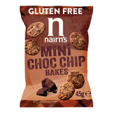 Packaging of Nairn's gluten-free mini choc chip bakes on a white background