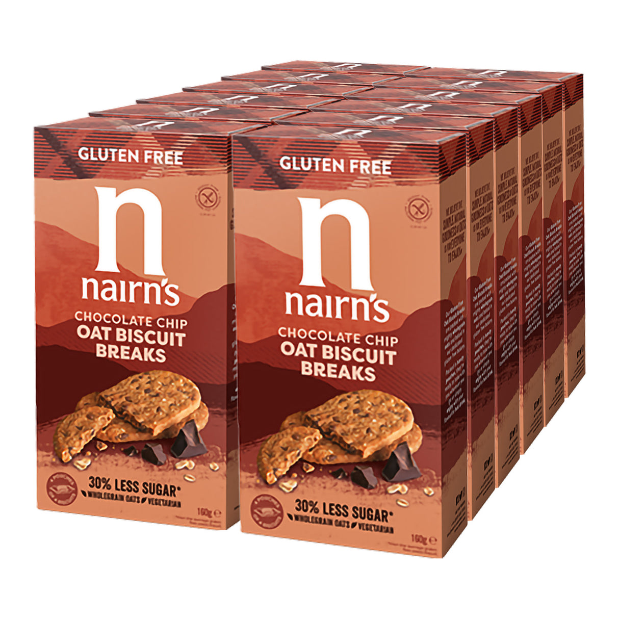 Nairn's Gluten Free Chocolate Chip Oat Biscuit Breaks Case of 12x160g