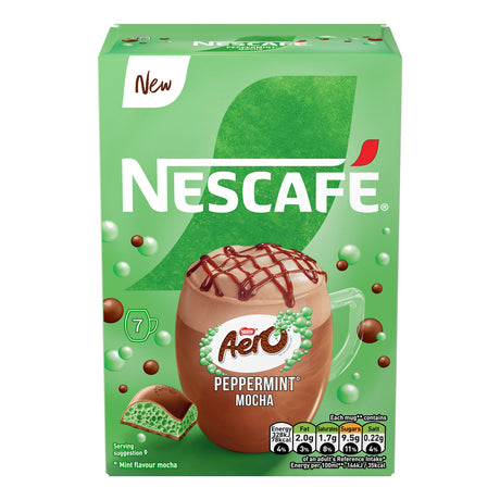 Nescafe Aeroccino Peppermint Mocha packaging on a white background