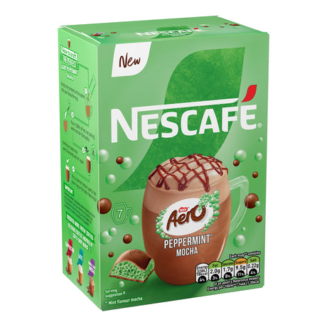 Green Nescafe Aero Peppermint Mocha packaging on a white background