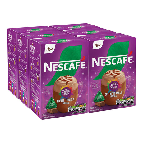 Four boxes of Nescafe Green Triangle Mocha on a white background