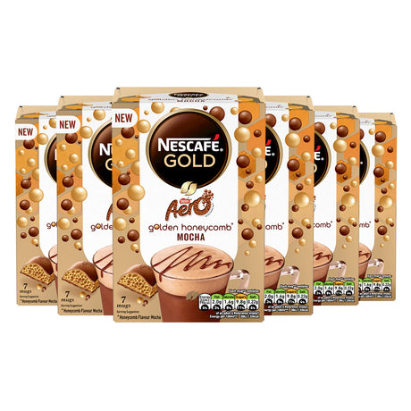 Nescafe Gold Golden Honeycomb Aero Mocha Instant Coffee Sachets 6 x 7