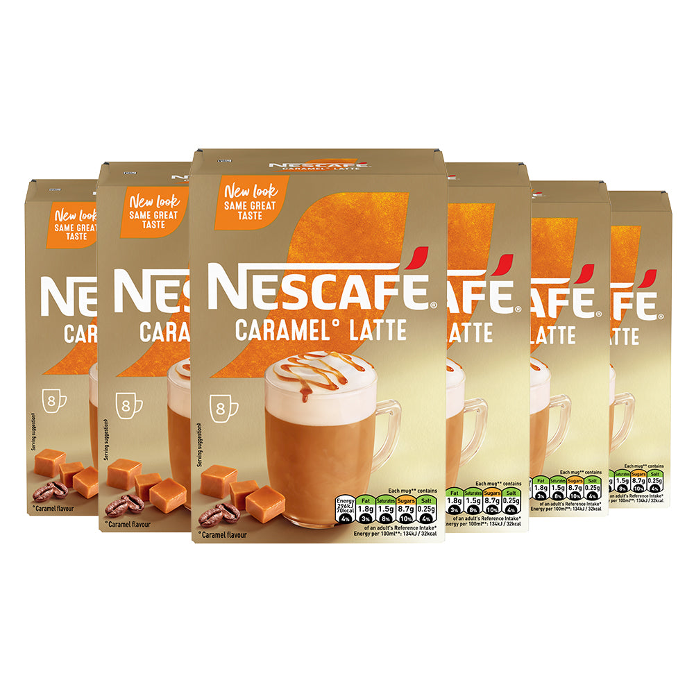 Nescafe Gold Caramel Latte Instant Coffee Sachets 6x8