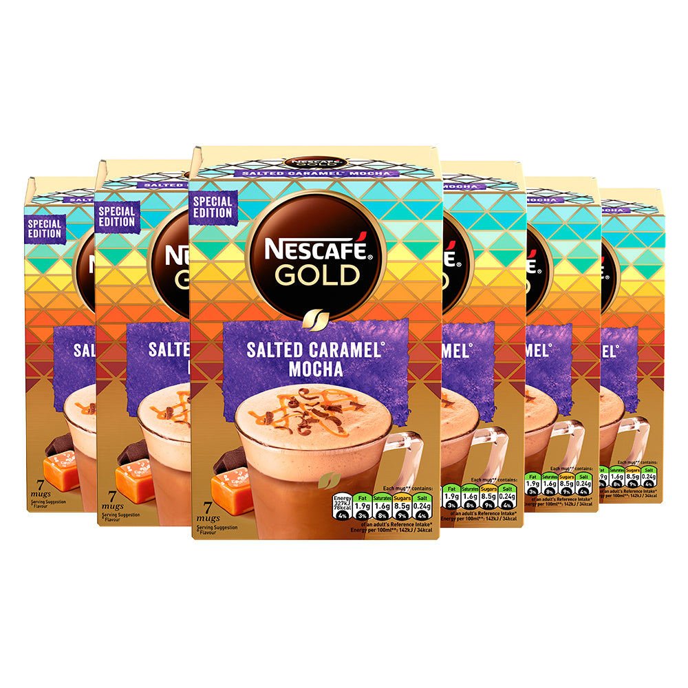 Nescafe Gold Salted Caramel Mocha Instant Coffee Sachets 6 x 7