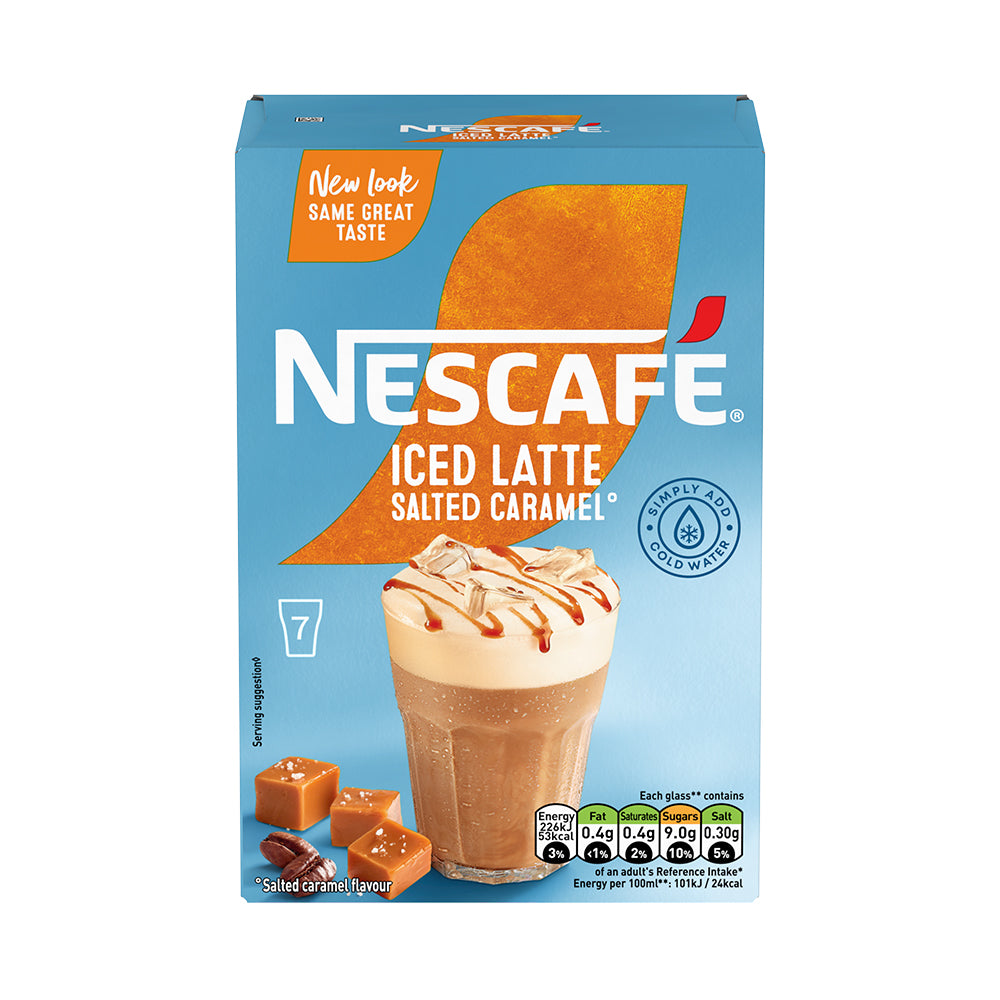 Nescafe Iced Latte Salted Caramel Instant Coffee Sachets 6x7