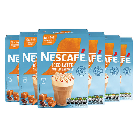 Nescafe Iced Latte Salted Caramel Instant Coffee Sachets 6x7