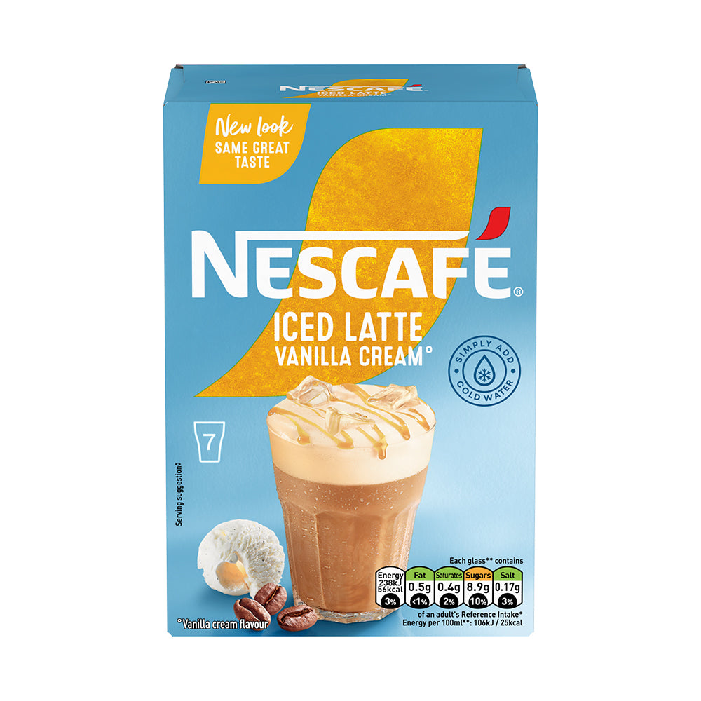 Nescafe Iced Latte Vanilla Cream Instant Coffee Sachets 6x7