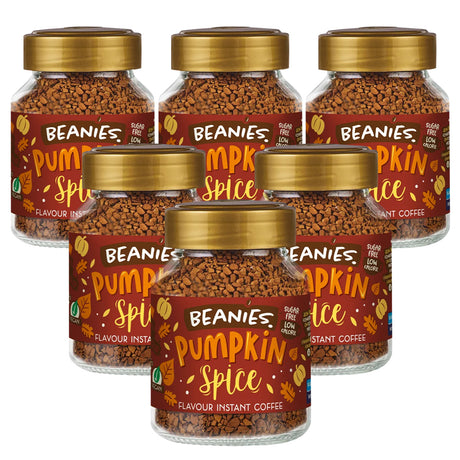 Beanies Pumpkin Spice Flavoured Instant Coffee Jars 6 x 50g