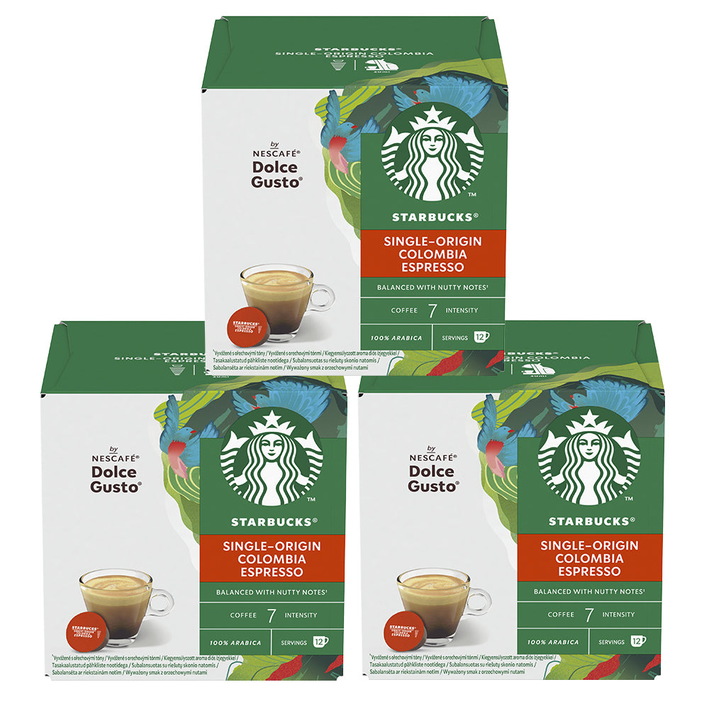 Nescafe Dolce Gusto Starbucks 100% Colombia Coffee Pods 3x12 Drinks –  Coffee Supplies Direct