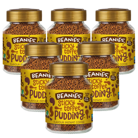 Beanies Sticky Toffee Pudding Instant Coffee Jars 6 x 50g