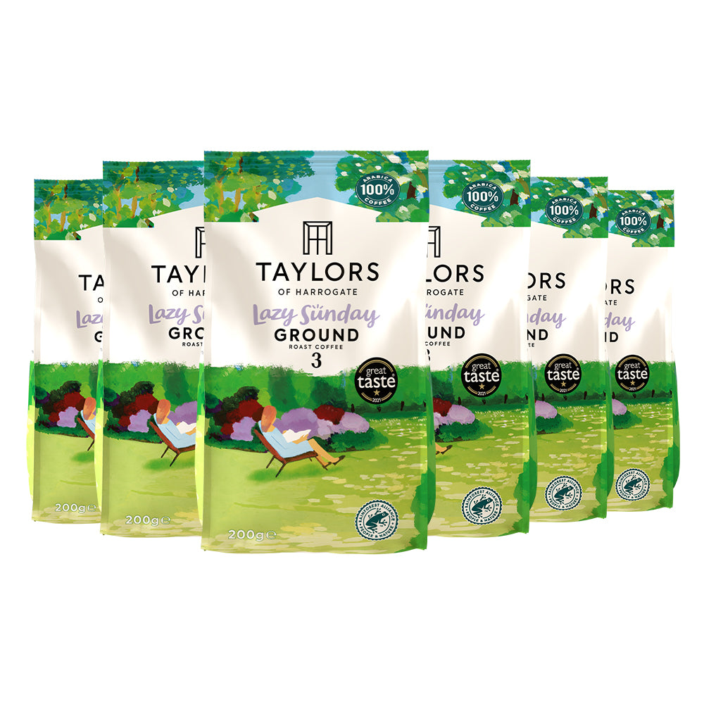 Taylors of Harrogate Lazy Sunday Ground Coffee 6x200g Coffee Supplies Direct