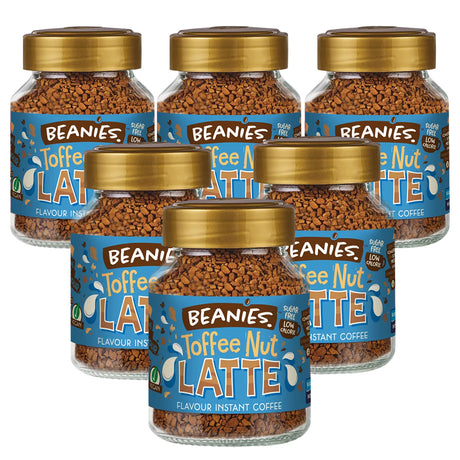 Beanies Toffee Nut Latte Instant Coffee Jars 6 x 50g