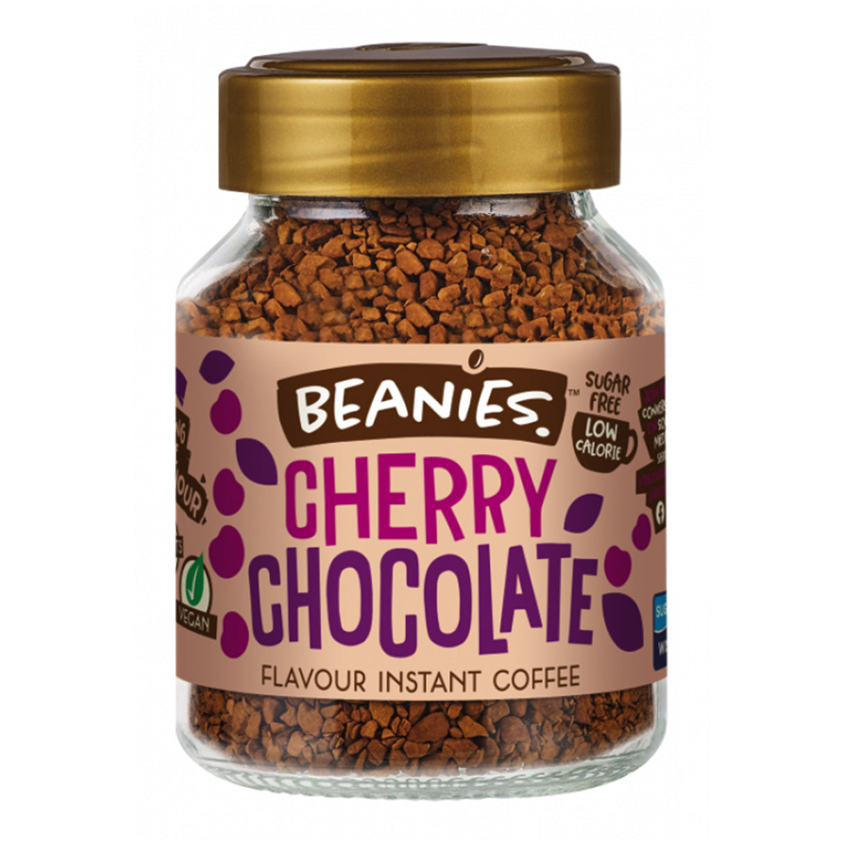 Beanies Cherry Chocolate Flavoured Instant Coffee Jars 6x50g
