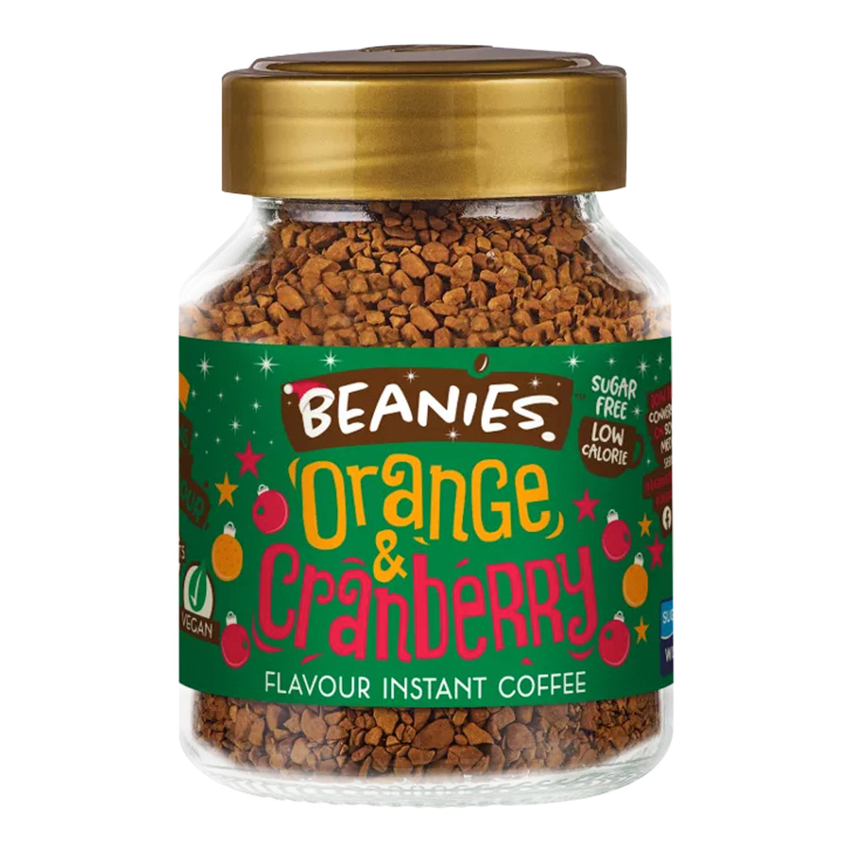 Beanies Orange & Cranberry Flavoured Instant Coffee Jars 6x50g