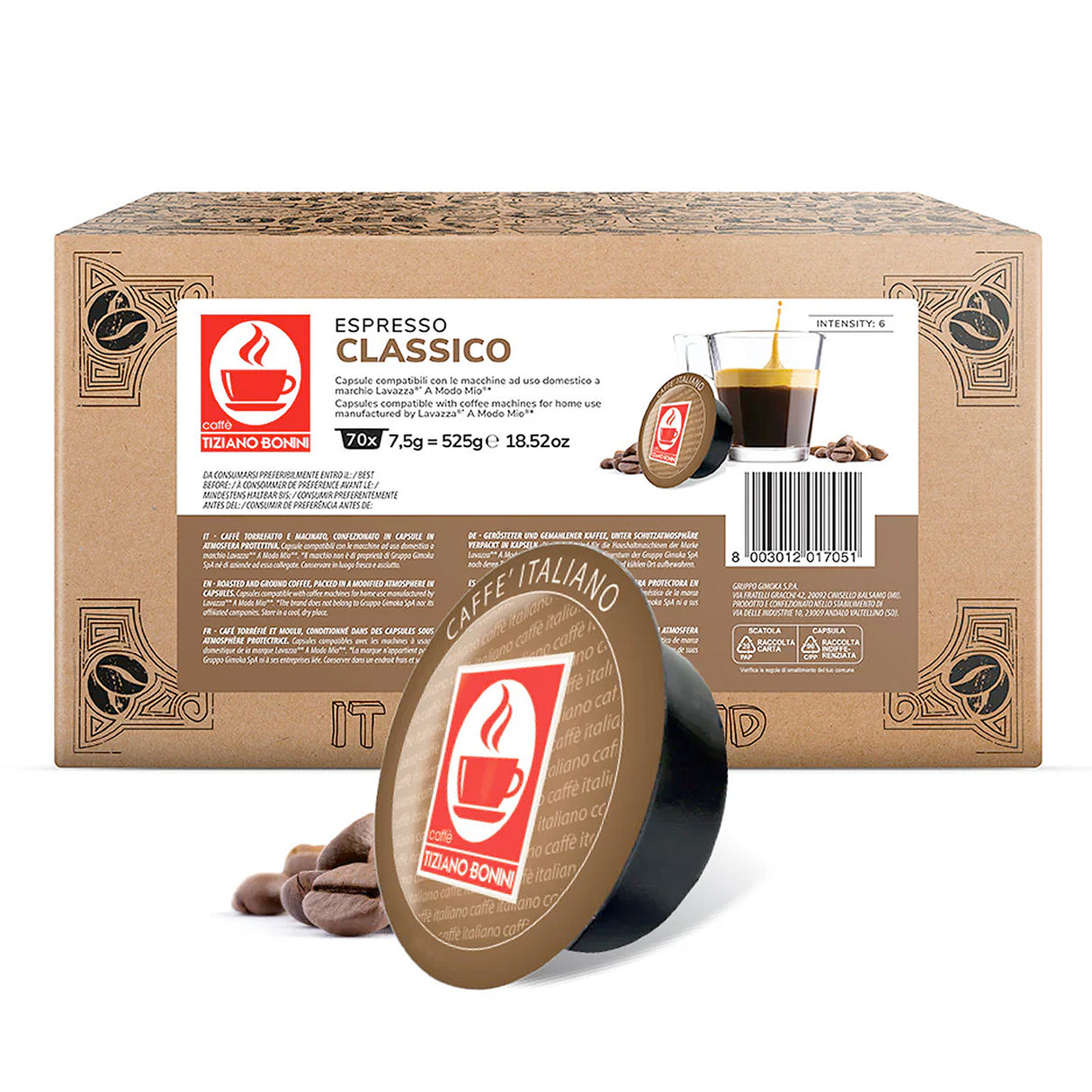 Bonini Espresso Classico 1x70 Lavazza A Modo Mio Compatible Coffee Pods