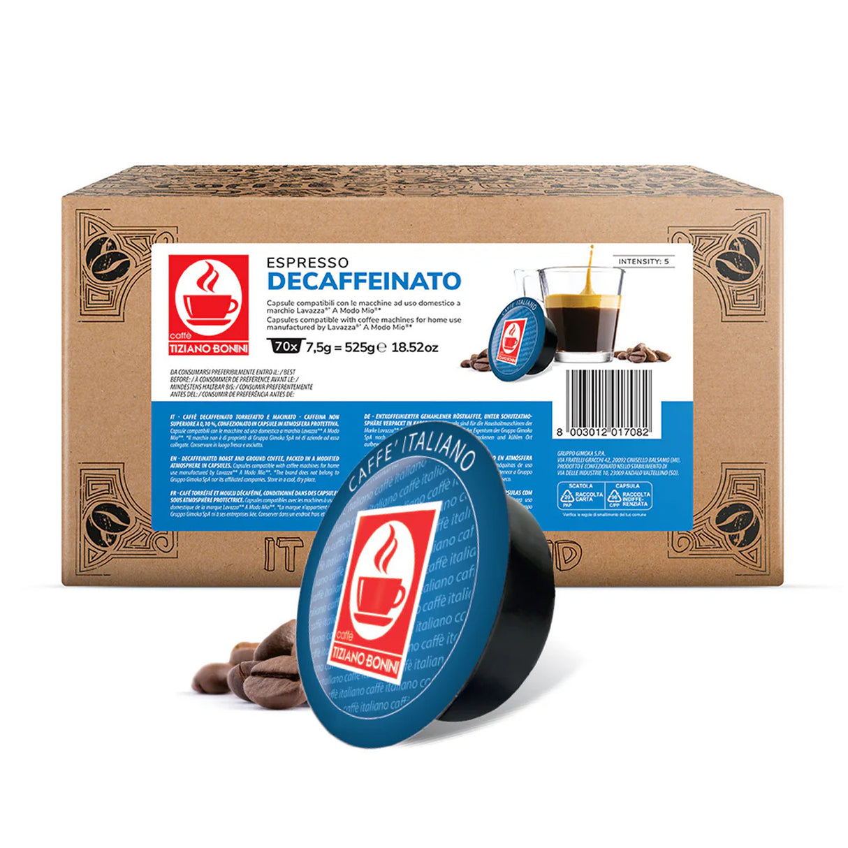 Bonini Espresso Decaf 1x70 Lavazza A Modo Mio Compatible Coffee Pods
