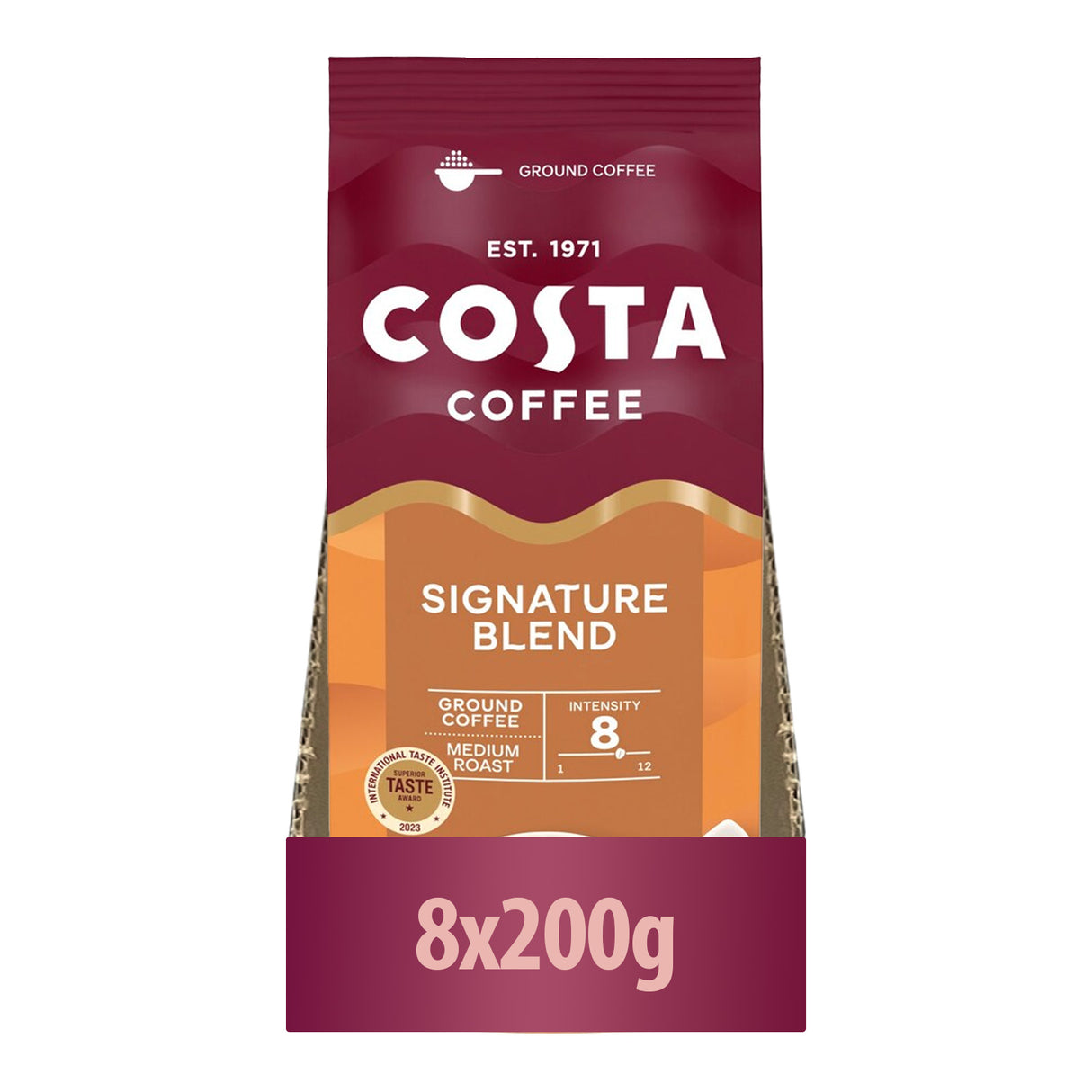 Costa Signature Blend Ground Coffee Case 8x200g