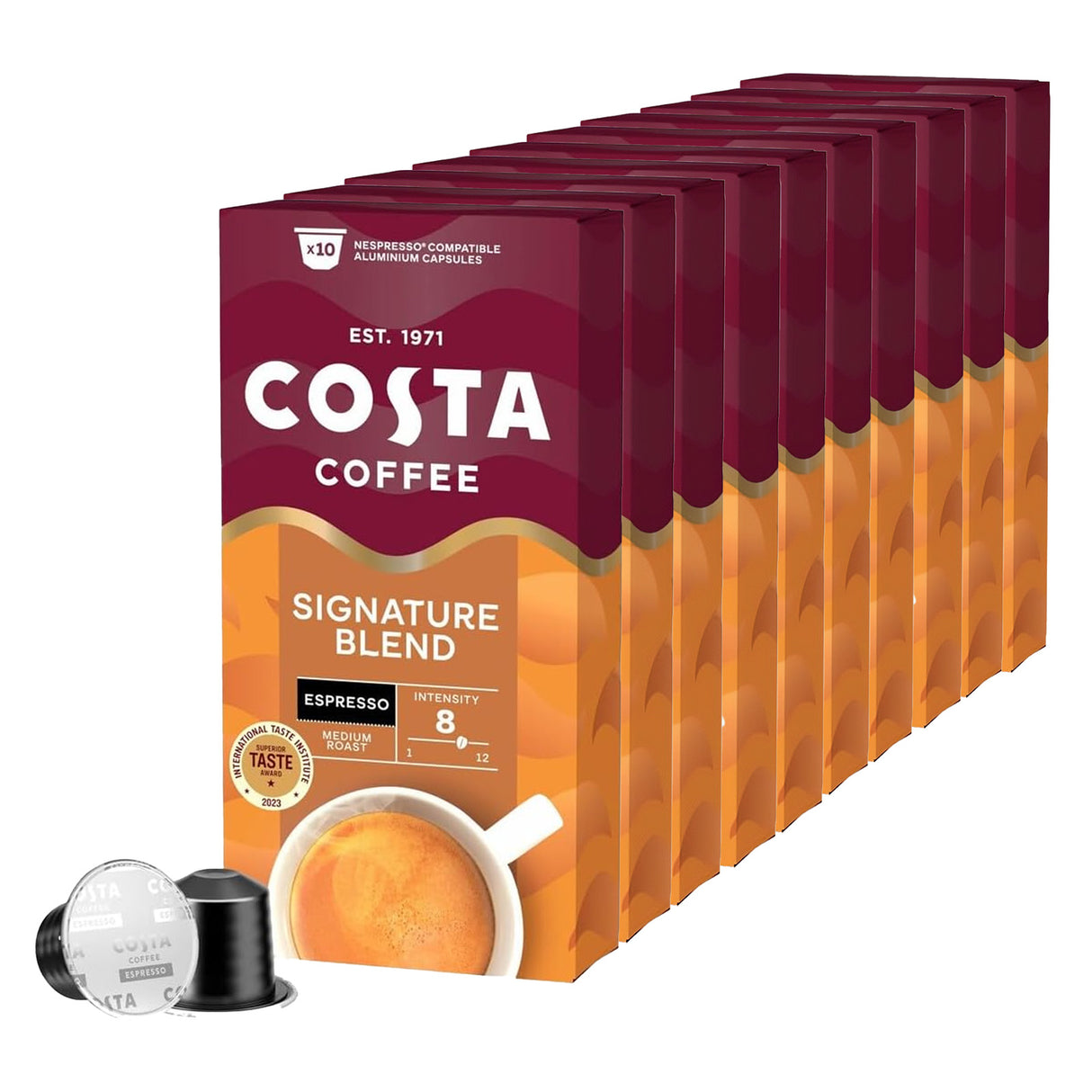 Costa Signature Blend Espresso Coffee Capsules 10x10