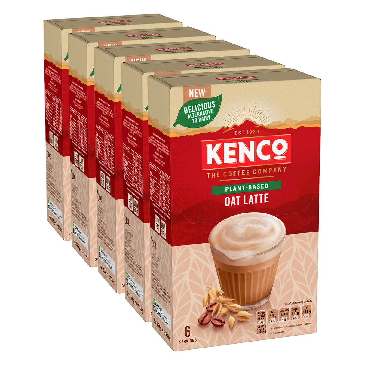 Kenco Plant Based Oat Latte Instant Coffee Sachets 5x6