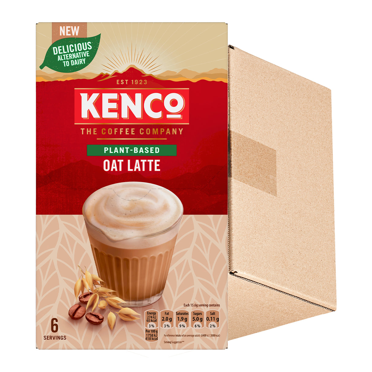 Kenco Plant Based Oat Latte Instant Coffee Sachets 5x6