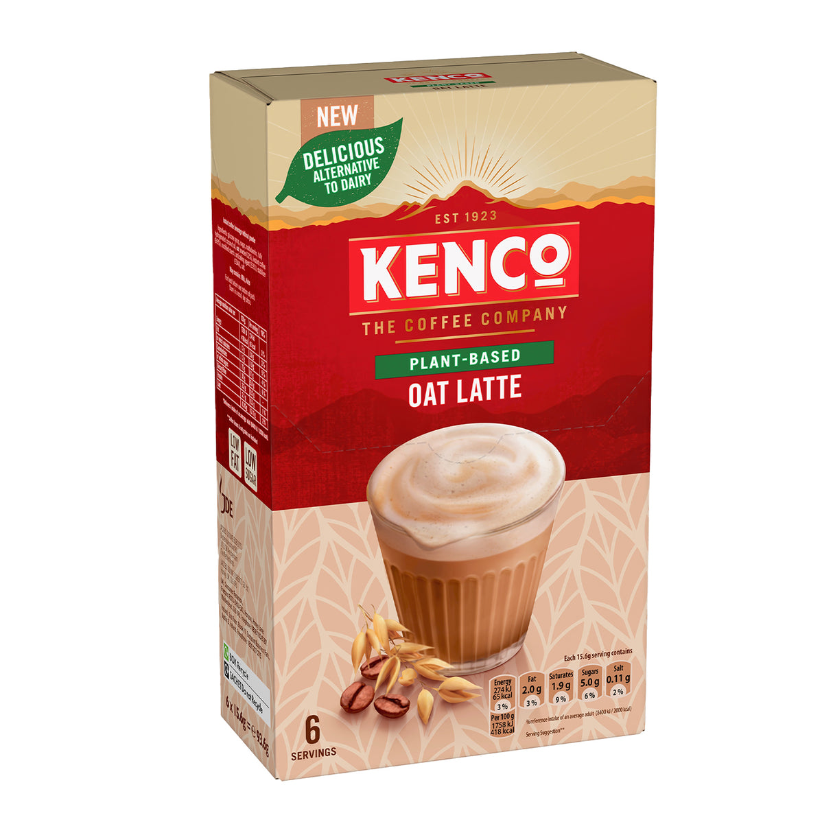 Kenco Plant Based Oat Latte Instant Coffee Sachets 5x6