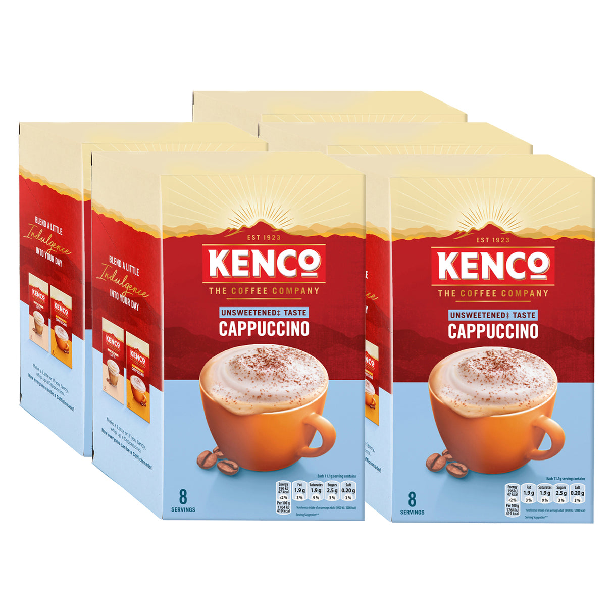 Kenco Cappuccino Unsweetened Instant Coffee Sachets 5x8