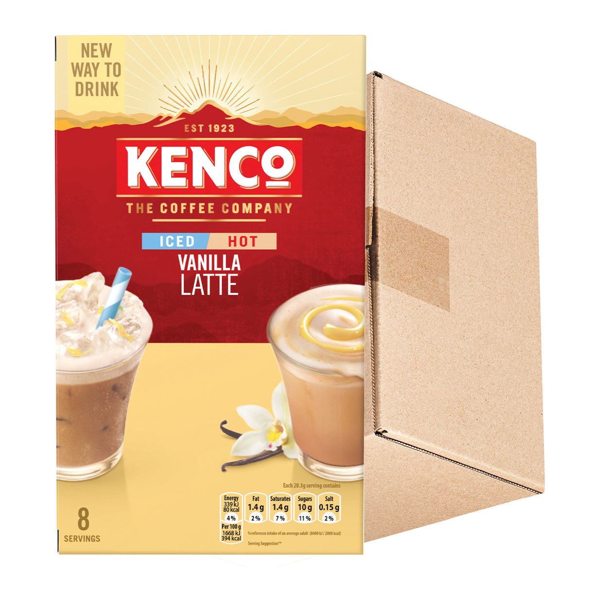 Kenco Vanilla Iced Hot Latte Instant Coffee Sachets 5x8