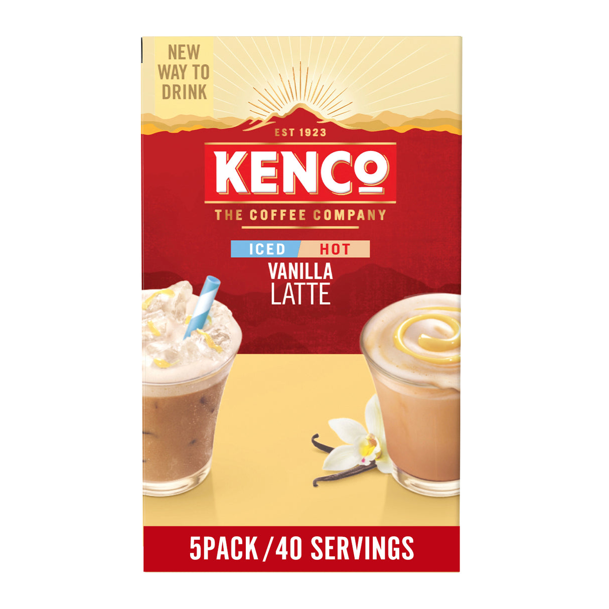 Kenco Vanilla Iced Hot Latte Instant Coffee Sachets 5x8
